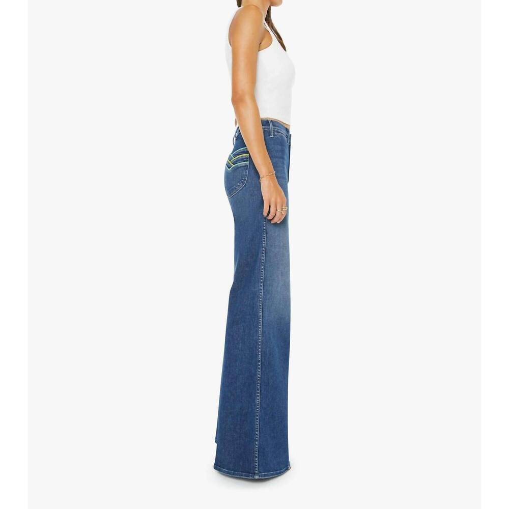 NEW MOTHER pipeline hustler roller sneak jeans in catch my drift - Picture 3 of 4